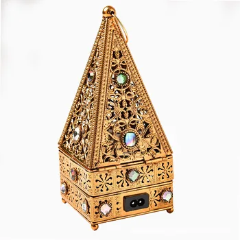 Електрическа мюсюлманска кадилница за тамян Стари Религиозни метални Кутии Арабската плоча на Ислямското Църковното богослужение Молитвен декор